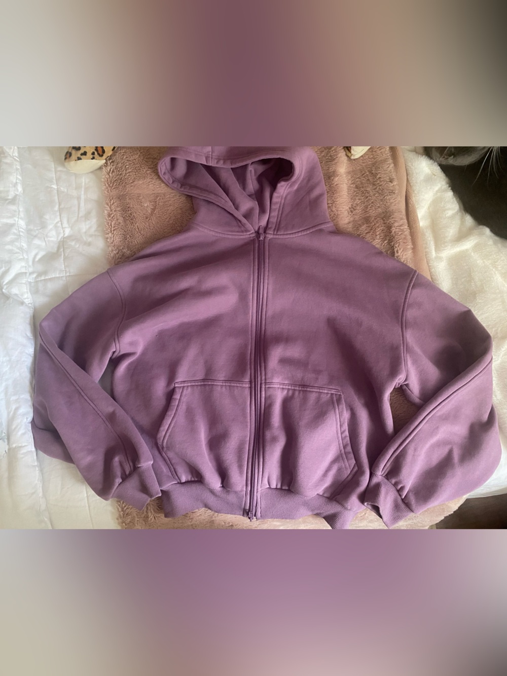 Urban planet Zip-Up Hoodie in Lavender